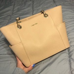 NWOT Calvin Klein tan handbag